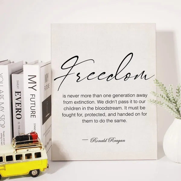 Multicolor_Inspirational_Military_Canvas_Wall_Art_Ronald_Reagan_Quote_Freedom_Canvas_Print_Painting_Home_Wall_Decor_Framed_Military_Retirement_Gift_12_X_16_Inch