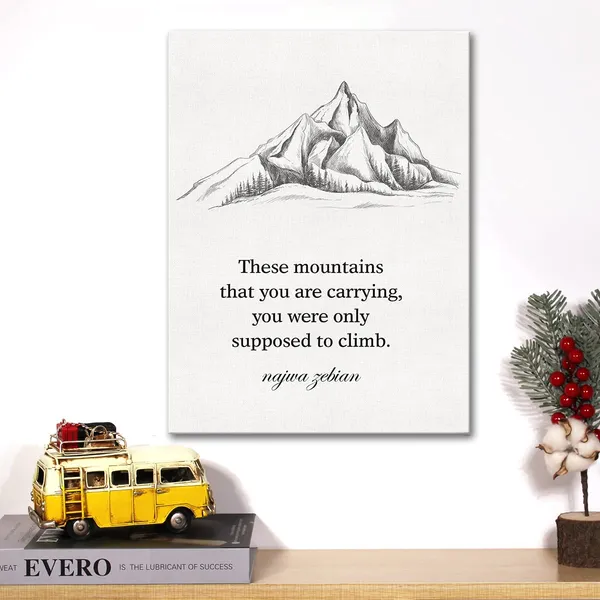Multicolor_Inspirational_Quote_Canvas_Wall_Art_These_Mountains_That_You_Are_Carrying_Canvas_Print_Positive_Painting_Wall_Decor_Framed_Gift_12_X_16_Inch