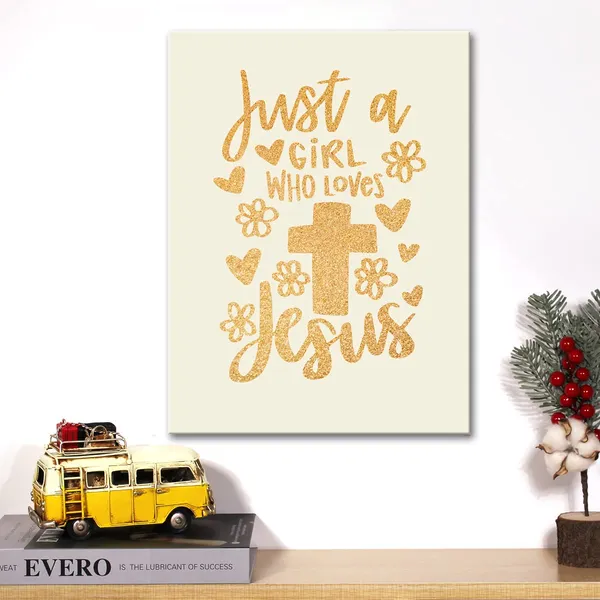 Multicolor_Christian_Gold_Foil_Canvas_Wall_Art_Motivational_Just_A_Girl_Who_Loves_Jesus_Quote_Print_Framed_Canvas_Painting_Artwork_Home_Decor_Gifts_12_X_16_Inch