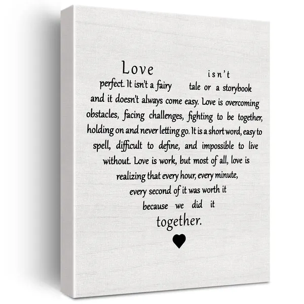 Multicolor_Inspirational_Love_Isnt_Perfect_Quote_Canvas_Wall_Art_Rustic_Canvas_Print_Positive_Bible_Poster_Painting_Wall_Decor_Framed_Wedding_Shower_Bridal_Shower_Gift_12_X_16_Inch