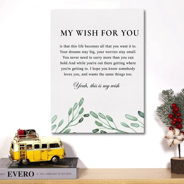 Multicolor_Inspirational_Quotes_Canvas_Wall_Art_Motivational_My_Wish_|_For_You_Quote_Canvas_Print_Positive_Canvas_Painting_Office_Home_Nursery_Wall_Decor_Framed_Gift_12_X_16_Inch