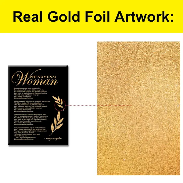 Multicolor_Inspirational_Gold_Foil_Canvas_Wall_Art_Positive_Phenomenal_Woman_Maya_Angelou_Quotes_Print_Framed_Canvas_Painting_Artwork_Home_Decor_Gifts_12_X_16_Inch