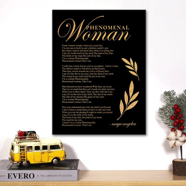 Multicolor_Inspirational_Gold_Foil_Canvas_Wall_Art_Positive_Phenomenal_Woman_Maya_Angelou_Quotes_Print_Framed_Canvas_Painting_Artwork_Home_Decor_Gifts_12_X_16_Inch