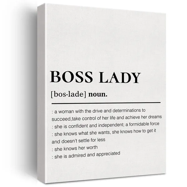 Multicolor_Boss_Lady_Canvas_Wall_Art_Motivational_Girl_Boss_Definition_Canvas_Print_Painting_Office_Home_Wall_Decor_Framed_Mentor_Gift_12_X_16_Inch