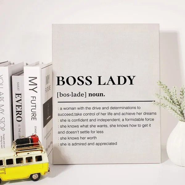 Multicolor_Boss_Lady_Canvas_Wall_Art_Motivational_Girl_Boss_Definition_Canvas_Print_Painting_Office_Home_Wall_Decor_Framed_Mentor_Gift_12_X_16_Inch