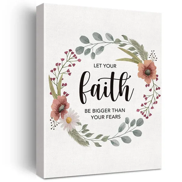 Multicolor_Christian_Canvas_Wall_Art_Motivational_Let_Your_Faith_Be_Bigger_Than_Your_Fears_Canvas_Print_Scripture_Bible_Verse_Painting_Home_Wall_Decor_Framed_Floral_Gift_12_X_16_Inch