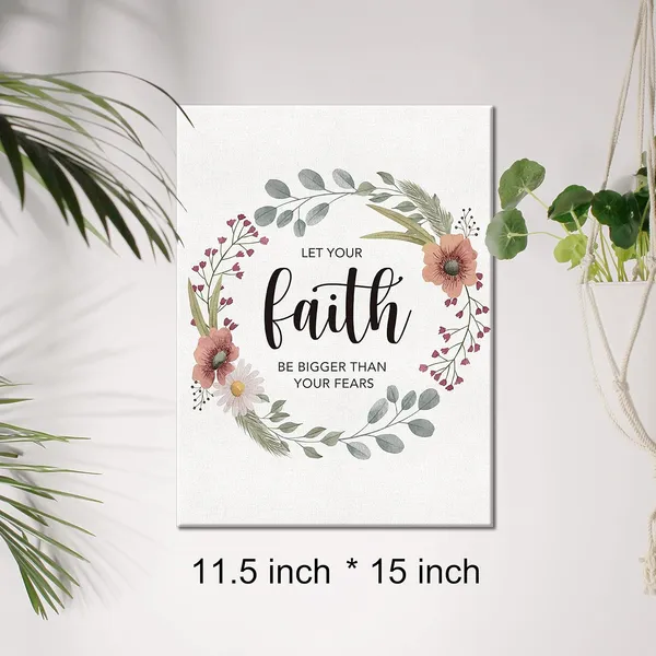 Multicolor_Christian_Canvas_Wall_Art_Motivational_Let_Your_Faith_Be_Bigger_Than_Your_Fears_Canvas_Print_Scripture_Bible_Verse_Painting_Home_Wall_Decor_Framed_Floral_Gift_12_X_16_Inch