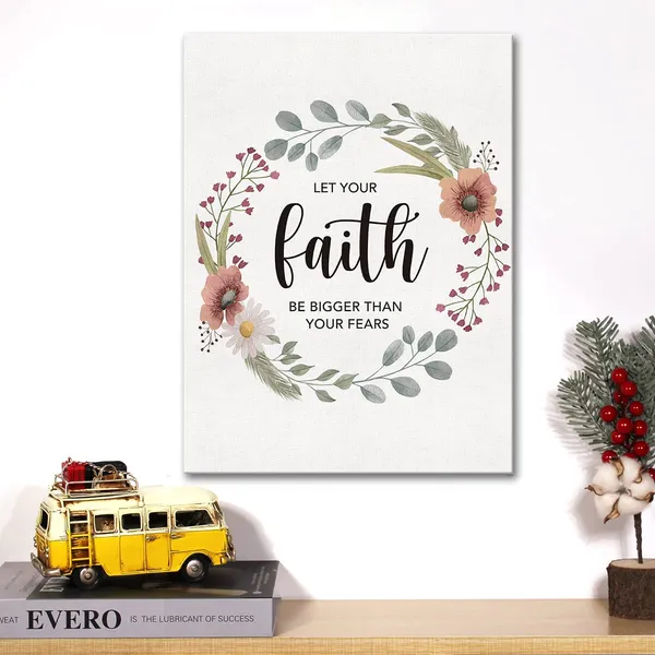 Multicolor_Christian_Canvas_Wall_Art_Motivational_Let_Your_Faith_Be_Bigger_Than_Your_Fears_Canvas_Print_Scripture_Bible_Verse_Painting_Home_Wall_Decor_Framed_Floral_Gift_12_X_16_Inch