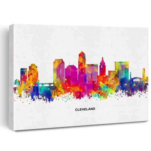 Multicolor_Cityscape_Art_Canvas_Wall_Art_Modern_Abstract_Colorful_Cleveland_Skyline_Canvas_Print_Cleveland_Ohio_Painting_Office_Home_Wall_Decor_Framed_Gift_12_X_16_Inch