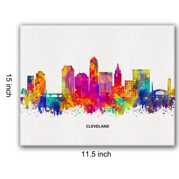 Multicolor_Cityscape_Art_Canvas_Wall_Art_Modern_Abstract_Colorful_Cleveland_Skyline_Canvas_Print_Cleveland_Ohio_Painting_Office_Home_Wall_Decor_Framed_Gift_12_X_16_Inch