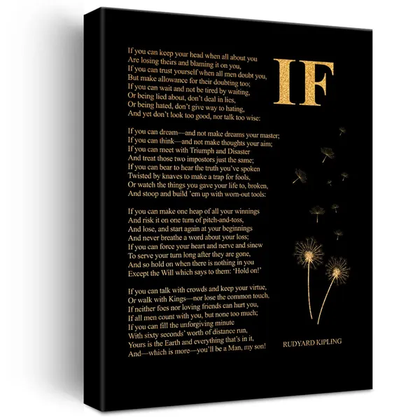 Multicolor_Inspirational_Gold_Foil_Canvas_Wall_Art_Positive_If_Poem_Quotes_Print_Framed_Canvas_Painting_Artwork_Home_Decor_Gifts_12_X_16_Inch