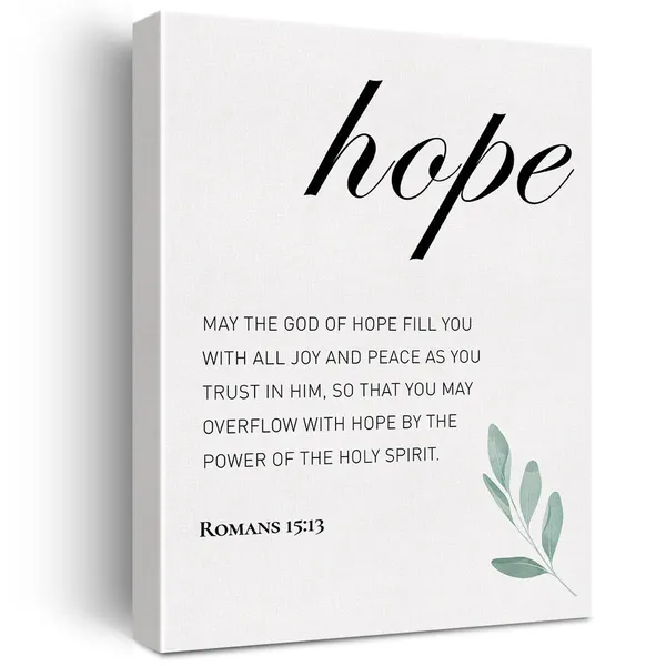 Multicolor_Christian_Canvas_Wall_Art_Romans_15:13_May_The_God_Of_Hope_Fill_You_With_All_Joy_And_Peace_Canvas_Print_Positive_Scripture_Canvas_Painting_Home_Wall_Decor_Framed_Gift_12_X_16_Inch