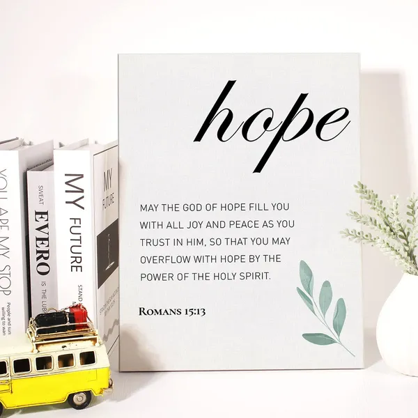 Multicolor_Christian_Canvas_Wall_Art_Romans_15:13_May_The_God_Of_Hope_Fill_You_With_All_Joy_And_Peace_Canvas_Print_Positive_Scripture_Canvas_Painting_Home_Wall_Decor_Framed_Gift_12_X_16_Inch