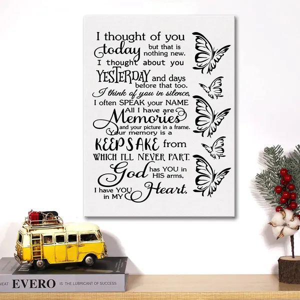 Multicolor_Canvas_Wall_Art_Wedding_Memorial_I_Thought_Of_You_Today_Quote_Canvas_Print_Positive_Canvas_Painting_Office_Home_Wall_Decor_Framed_Gift_12_X_16_Inch