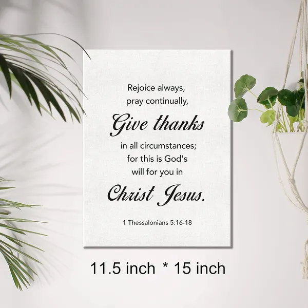 Multicolor_Christian_Canvas_Wall_Art_Motivational_1_Thessalonians_5:16-18_Canvas_Print_Scripture_Bible_Verse_Painting_Home_Wall_Decor_Framed_Thanksgiving_Gift_12_X_16_Inch