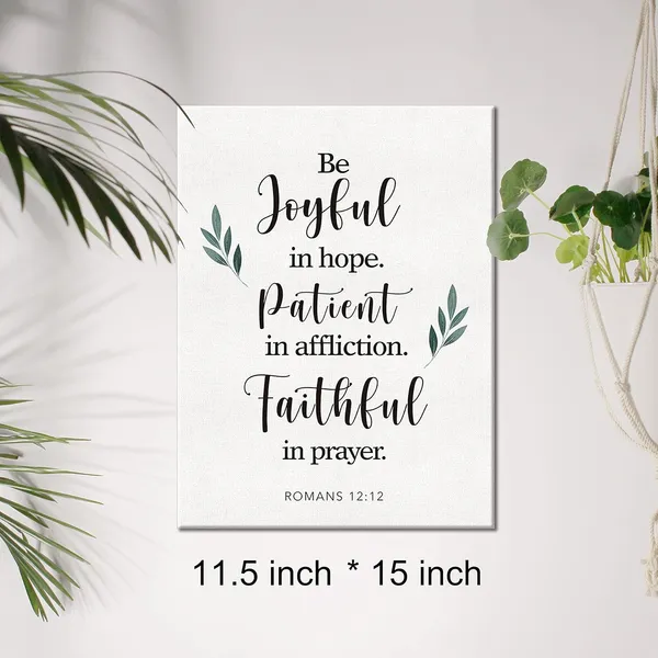 Multicolor_Christian_Canvas_Wall_Art_Motivational_Be_Joyful_In_Hope_Romans_12:12_Canvas_Print_Scripture_Bible_Verse_Painting_Home_Wall_Decor_Framed_Gift_12_X_16_Inch