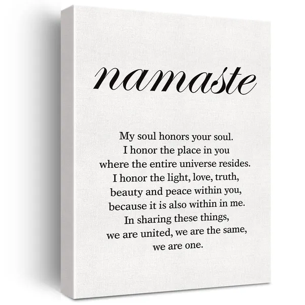 Multicolor_Inspirational_Quote_Canvas_Wall_Art_Namaste_Definition_Canvas_Print_Positive_Yoga_Meditation_Painting_Wall_Decor_Framed_Gift_12_X_16_Inch
