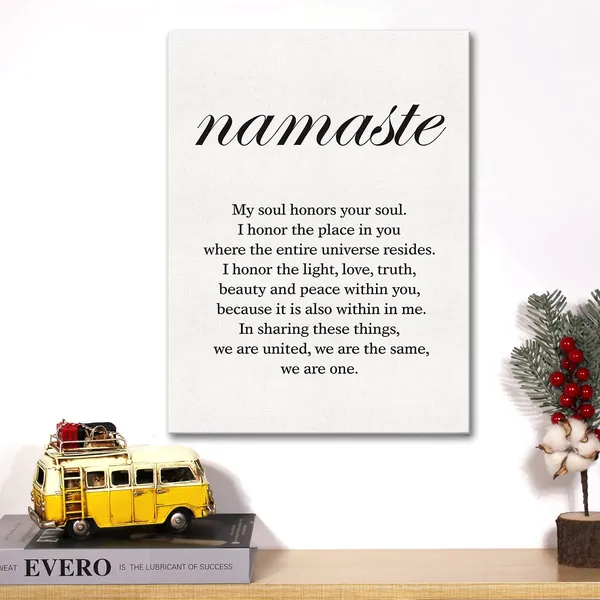 Multicolor_Inspirational_Quote_Canvas_Wall_Art_Namaste_Definition_Canvas_Print_Positive_Yoga_Meditation_Painting_Wall_Decor_Framed_Gift_12_X_16_Inch