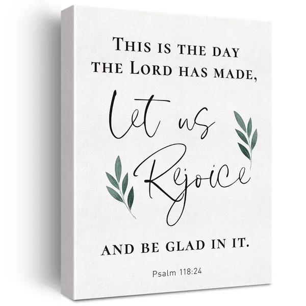 Multicolor_Christian_Canvas_Wall_Art_Motivational_This_Is_The_Day_The_Lord_Has_Made_Psalm_118:24_Canvas_Print_Positive_Scripture_Bible_Verse_Painting_Home_Wall_Decor_Framed_Gift_12_X_16_Inch