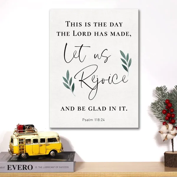 Multicolor_Christian_Canvas_Wall_Art_Motivational_This_Is_The_Day_The_Lord_Has_Made_Psalm_118:24_Canvas_Print_Positive_Scripture_Bible_Verse_Painting_Home_Wall_Decor_Framed_Gift_12_X_16_Inch