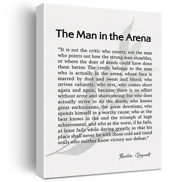 Multicolor_The_Man_In_The_Arena_Quote_Canvas_Wall_Art_Motivational_Quotes_Theodore_Roosevelt_Speech_Canvas_Print_Positive_Canvas_Painting_Office_Home_Wall_Decor_Framed_Gift_12_X_16_Inch