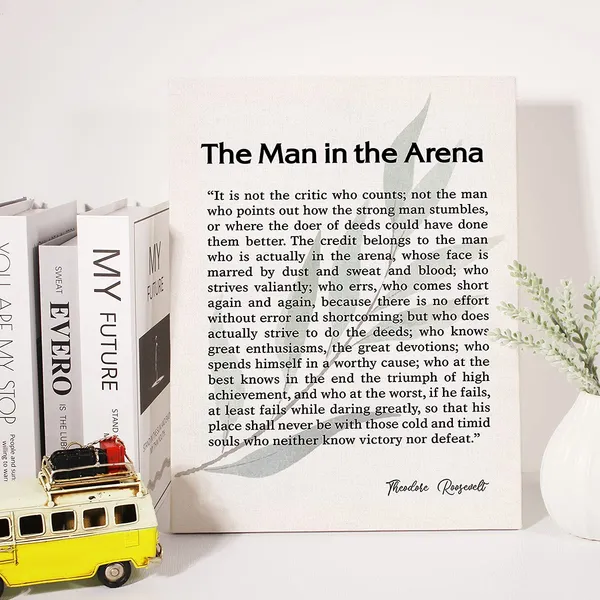 Multicolor_The_Man_In_The_Arena_Quote_Canvas_Wall_Art_Motivational_Quotes_Theodore_Roosevelt_Speech_Canvas_Print_Positive_Canvas_Painting_Office_Home_Wall_Decor_Framed_Gift_12_X_16_Inch