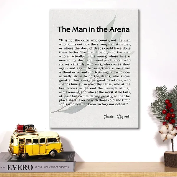 Multicolor_The_Man_In_The_Arena_Quote_Canvas_Wall_Art_Motivational_Quotes_Theodore_Roosevelt_Speech_Canvas_Print_Positive_Canvas_Painting_Office_Home_Wall_Decor_Framed_Gift_12_X_16_Inch