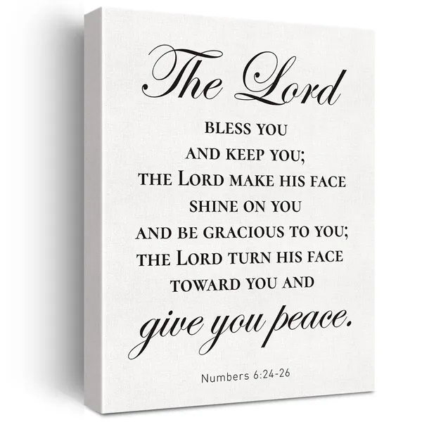 Multicolor_Christian_Canvas_Wall_Art_Motivational_The_Lord_Bless_You_And_Keep_You_Canvas_Print_Positive_Scripture_Bible_Verse_Painting_Home_Wall_Decor_Framed_Nursery_Gift_12_X_16_Inch