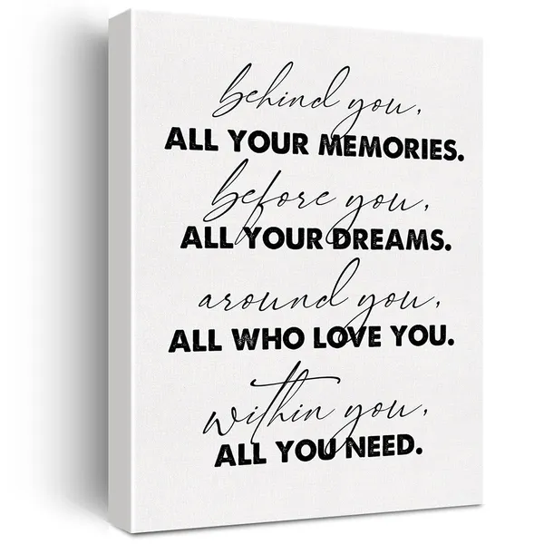 Multicolor_Inspirational_Canvas_Wall_Art_Motivational_Behind_You_All_Your_Memories_Be|_Fore_You_All_Your_Dreams_Canvas_Print_Painting_Home_Wall_Decor_Framed_Graduation_Gift_12_X_16_Inch