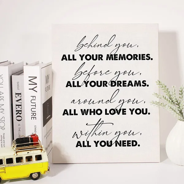 Multicolor_Inspirational_Canvas_Wall_Art_Motivational_Behind_You_All_Your_Memories_Be|_Fore_You_All_Your_Dreams_Canvas_Print_Painting_Home_Wall_Decor_Framed_Graduation_Gift_12_X_16_Inch