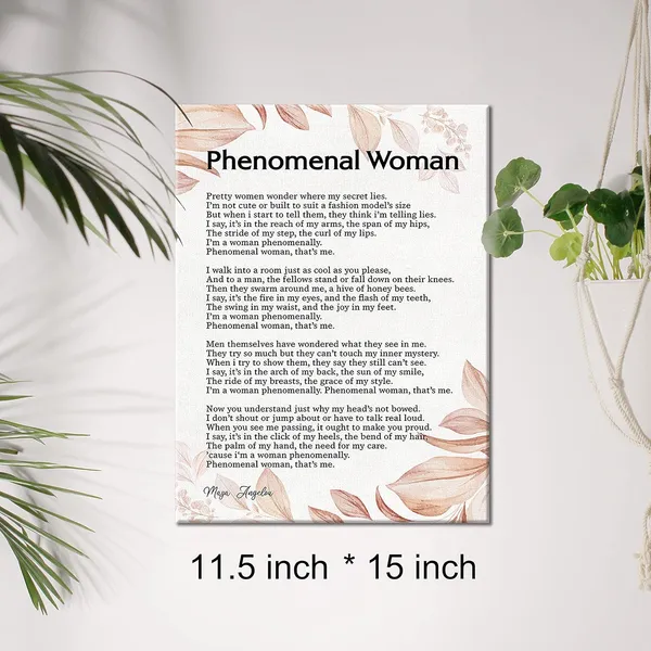 Multicolor_Phenomenal_Woman_Canvas_Wall_Art_Motivational_Feminist_Quote_Canvas_Print_Artwork_Positive_Canvas_Painting_Office_Home_Wall_Decor_Framed_Gift_12_X_16_Inch