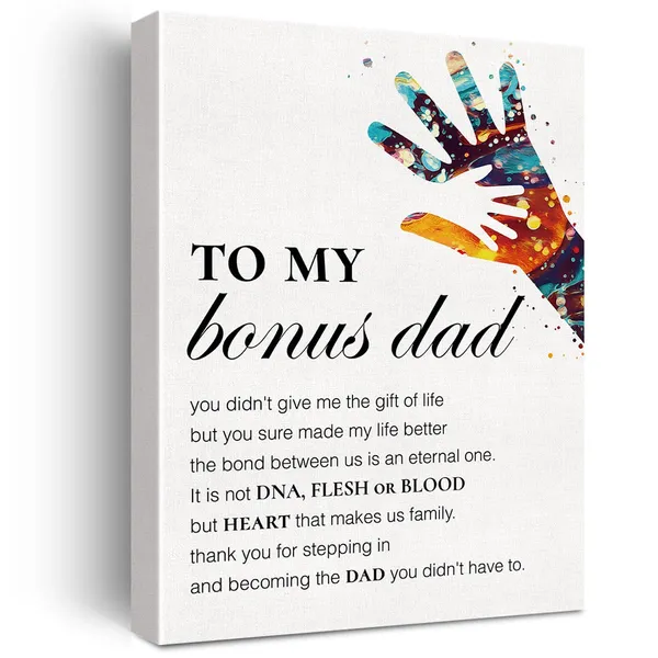Multicolor_Bonus_Dad_Canvas_Wall_Art_Motivational_Step_Dad_Thank_You_|_For_Stepping_In_Canvas_Print_Painting_Home_Office_Wall_Decor_Framed_Gift_12_X_16_Inch