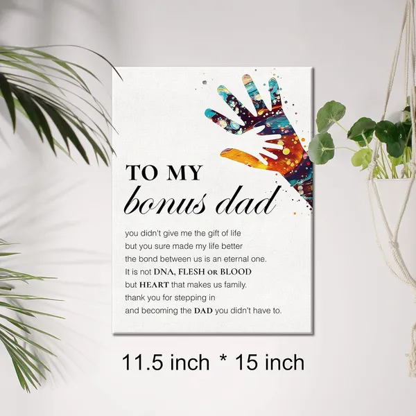 Multicolor_Bonus_Dad_Canvas_Wall_Art_Motivational_Step_Dad_Thank_You_|_For_Stepping_In_Canvas_Print_Painting_Home_Office_Wall_Decor_Framed_Gift_12_X_16_Inch