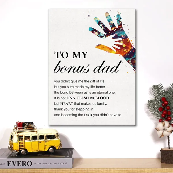 Multicolor_Bonus_Dad_Canvas_Wall_Art_Motivational_Step_Dad_Thank_You_|_For_Stepping_In_Canvas_Print_Painting_Home_Office_Wall_Decor_Framed_Gift_12_X_16_Inch