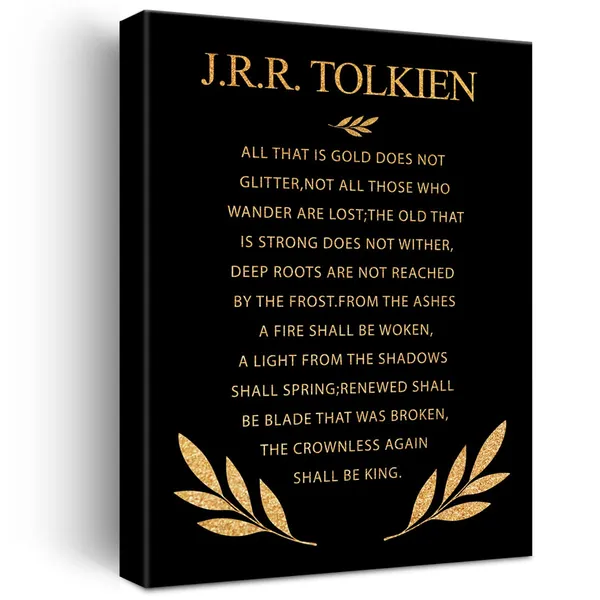 Multicolor_Inspirational_Gold_Foil_Canvas_Wall_Art_Positive_J.R.R._Tolkien_Quotes_Print_Framed_Canvas_Painting_Artwork_Home_Decor_Gifts_12_X_16_Inch