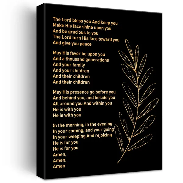 Multicolor_Inspirational_Gold_Foil_Canvas_Wall_Art_Positive_The_Blessing_Elevation_Worship_Lyrics_Print_Framed_Canvas_Painting_Artwork_Home_Decor_Gifts_12_X_16_Inch