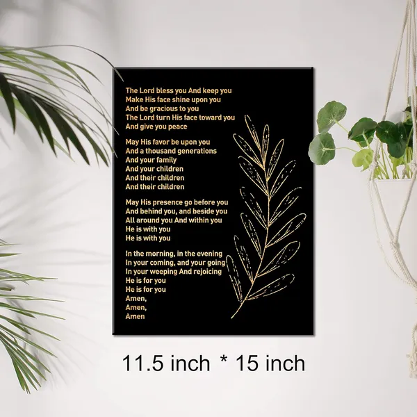 Multicolor_Inspirational_Gold_Foil_Canvas_Wall_Art_Positive_The_Blessing_Elevation_Worship_Lyrics_Print_Framed_Canvas_Painting_Artwork_Home_Decor_Gifts_12_X_16_Inch