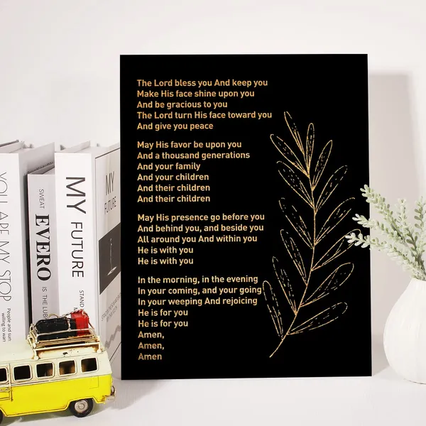 Multicolor_Inspirational_Gold_Foil_Canvas_Wall_Art_Positive_The_Blessing_Elevation_Worship_Lyrics_Print_Framed_Canvas_Painting_Artwork_Home_Decor_Gifts_12_X_16_Inch