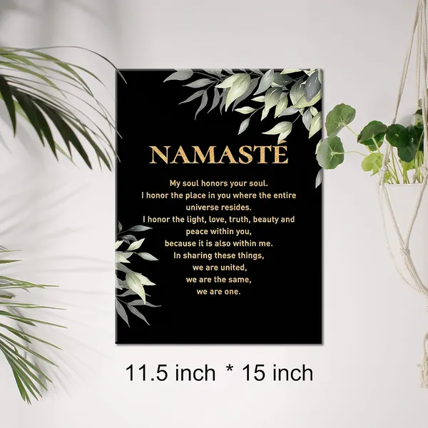 Multicolor_Inspirational_Gold_Foil_Canvas_Wall_Art_Positive_Namaste_Quote_Print_Framed_Canvas_Painting_Artwork_Home_Decor_Gifts_12_X_16_Inch