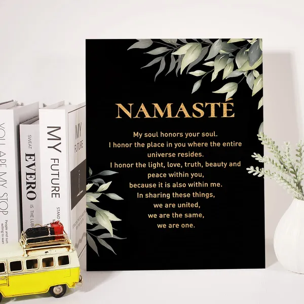 Multicolor_Inspirational_Gold_Foil_Canvas_Wall_Art_Positive_Namaste_Quote_Print_Framed_Canvas_Painting_Artwork_Home_Decor_Gifts_12_X_16_Inch
