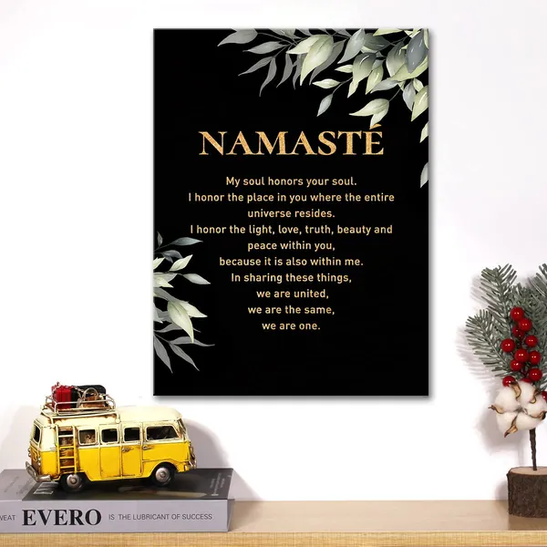 Multicolor_Inspirational_Gold_Foil_Canvas_Wall_Art_Positive_Namaste_Quote_Print_Framed_Canvas_Painting_Artwork_Home_Decor_Gifts_12_X_16_Inch