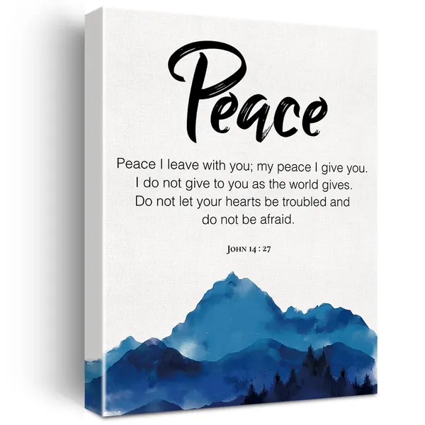 Multicolor_Christian_Peace_Canvas_Wall_Art_John_14:27_Peace_I_Leave_With_You_Watercolor_Canvas_Print_Positive_Painting_Religious_Home_Wall_Decor_Framed_Baptism_Gift_12_X_16_Inch