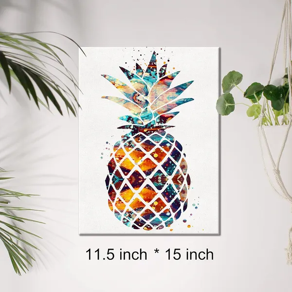 Multicolor_Watercolor_Pineapple_Canvas_Wall_Art_Fruits_Canvas_Print_Painting_Home_Kitchen_Wall_Decor_Framed_Gifts_12_X_16_Inch