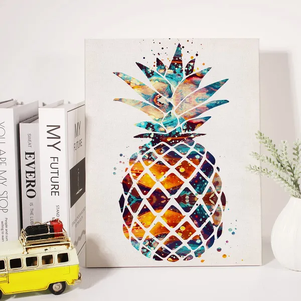 Multicolor_Watercolor_Pineapple_Canvas_Wall_Art_Fruits_Canvas_Print_Painting_Home_Kitchen_Wall_Decor_Framed_Gifts_12_X_16_Inch