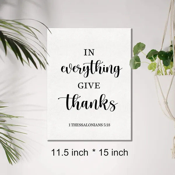 Multicolor_Christian_Canvas_Wall_Art_Motivational_1_Thessalonians_5:18_In_Everything_Give_Thanks_Canvas_Print_Scripture_Bible_Verse_Painting_Home_Wall_Decor_Framed_Thanksgiving_Gift_12_X_16_Inch
