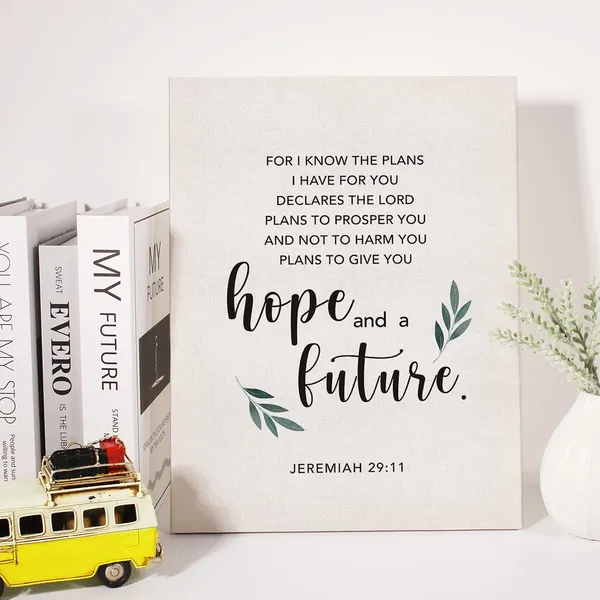 Multicolor_Christian_Canvas_Wall_Art_Motivational_Jeremiah_29:11_|_For_I_Know_The_Plans_Canvas_Print_Scripture_Bible_Verse_Painting_Home_Wall_Decor_Framed_Gift_12_X_16_Inch