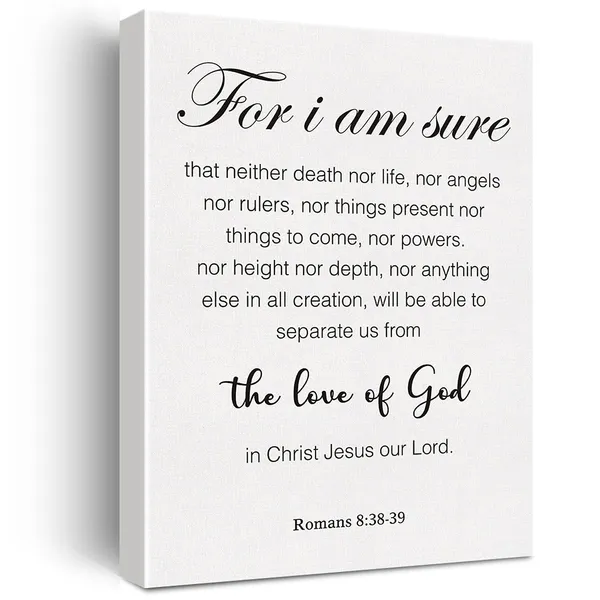 Multicolor_Christian_Canvas_Wall_Art_|_For_I_Am_Persuaded_Romans_8:38-39_Canvas_Print_Bible_Verse_Scripture_Canvas_Painting_Home_Wall_Decor_Framed_Gift_12_X_16_Inch