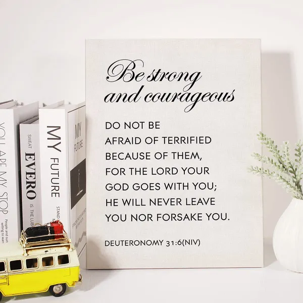 Multicolor_Christian_Canvas_Wall_Art_Motivational_Be_Strong_And_Courageous_Deuteronomy_31:6_Niv_Canvas_Print_Scripture_Bible_Verse_Painting_Home_Wall_Decor_Framed_Gift_12_X_16_Inch