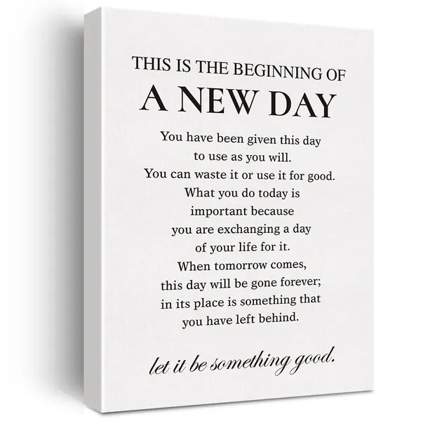 Multicolor_Inspirational_Canvas_Wall_Art_Motivational_This_Is_The_Beginning_Of_A_New_Day_Canvas_Print_Positive_Canvas_Painting_Office_Home_Wall_Decor_Framed_Gift_12_X_16_Inch