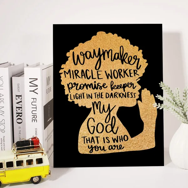 Black_Black_Girl_Magic_Canvas_Wall_Art_Motivational_Waymaker_Afro_Girl_Praying_Gold_Foil_Art_Print_Framed_Canvas_Painting_Artwork_Home_Decor_Christian_Gifts_12_X_16_Inch